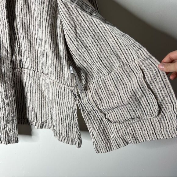 Eileen Fisher Organic cotton Stripe Open Front Preppy Minimalist Summer Vacation - Picture 6 of 11